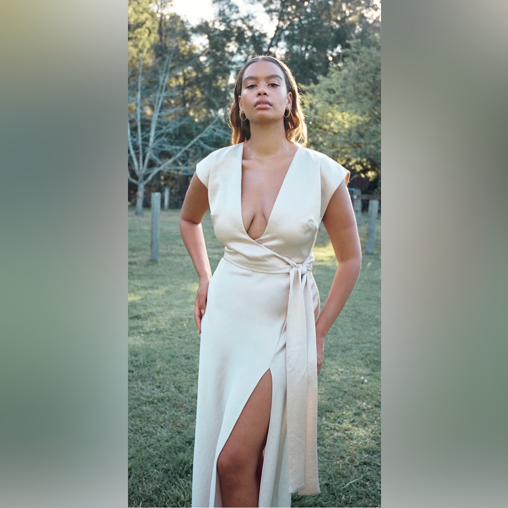 Bec and Bridge Dreamer Wrap Dress in Sand - Picture 1 of 8